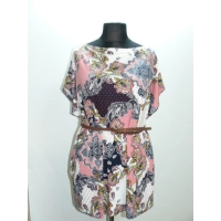 Luźna Tunika kimono DO SPODNI dekolt łódeczka wzór paisley